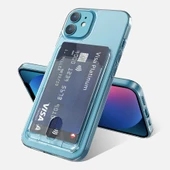 Apple iPhone 11 - Kılıf Kartvizit Bölmeli Şeffaf Sert Ensa Kapak thumbnail 2