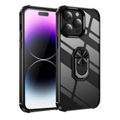 Apple iPhone 14 Pro - Kılıf Yüzüklü Arkası Şeffaf Koruyucu Mola Kapak - 7