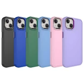 Apple iPhone 13 - Kılıf Metal Çerçeve ve Buton Tasarımlı Sert Botox Kapak thumbnail 2