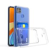 Xiaomi Redmi 9C - Kılıf Kartlıklı Şeffaf Setra Clear Silikon Kapak - 1