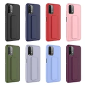 Xiaomi Poco M5S - Kılıf Mat Koruyucu El Tutacaklı Stand Olabilen Qstand Kapak thumbnail 3