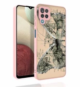 Samsung Galaxy A12 - Kılıf Desenli Kamera Korumalı Parlak Nora Kapak - 1