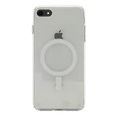 Apple iPhone 8 - Kılıf Magsafe Şarj Özellikli Şeffaf Sert PC Embos Kapak thumbnail 2