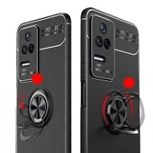 Xiaomi Poco F4 - Kılıf Yüzüklü Karbon Ravel Silikon Kapak thumbnail 4