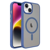 Apple iPhone 14 Plus - Kılıf Mat Arka Yüzey Wireless Şarj Özellikli Flet Magsafe Kapak - 1