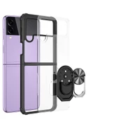 Samsung Galaxy Z Flip 4 - Kılıf Yüzüklü Arkası Şeffaf Koruyucu Mola Kapak - 2