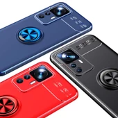 Xiaomi Mi 12T Pro - Kılıf Yüzüklü Karbon Ravel Silikon Kapak thumbnail 7