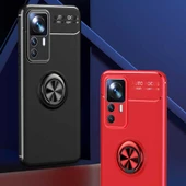 Xiaomi Mi 12T Pro - Kılıf Yüzüklü Karbon Ravel Silikon Kapak thumbnail 6