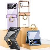Samsung Galaxy Z Flip 4 - Kılıf Kıpta Yüzüklü Lens Korumalı Kapak - 4