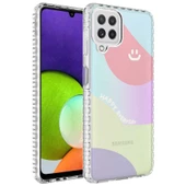 Samsung Galaxy A22 4G - Kılıf Airbag Kenarlı Renkli Desenli Silikon Elegans Kapak thumbnail 1
