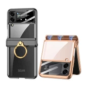 Samsung Galaxy Z Flip 4 - Kılıf Kıpta Yüzüklü Lens Korumalı Kapak - 5