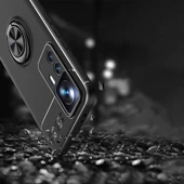 Xiaomi Mi 12T Pro - Kılıf Yüzüklü Karbon Ravel Silikon Kapak thumbnail 3