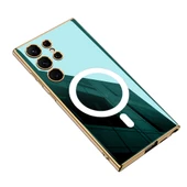 Samsung Galaxy S23 Ultra - Kılıf Wireless Şarj Özellikli Kenarları Elektroplating Kaplama Aynalı Kent Kapak - 1