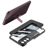 Samsung Galaxy S23 - Kılıf Kamera Korumalı Şeffaf Tasarımlı Lego Standlı Kapak - 6
