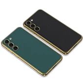 Samsung Galaxy S23 Plus - Kılıf Deri Görünümlü Kenarları Elektroplating Kaplama Fizyon Kapak thumbnail 5