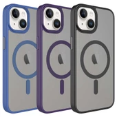 Apple iPhone 13 - Kılıf Mat Arka Yüzey Wireless Şarj Özellikli Flet Magsafe Kapak thumbnail 2