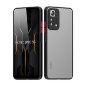 Xiaomi Redmi Note 11 Pro 5G - Kılıf Arkası Buzlu Renkli Düğmeli Hux Kapak - 3