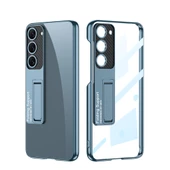 Samsung Galaxy S23 - Kılıf Kamera Korumalı Şeffaf Tasarımlı Lego Standlı Kapak - 3