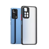 Xiaomi Redmi Note 11 Pro 5G - Kılıf Arkası Buzlu Renkli Düğmeli Hux Kapak - 4