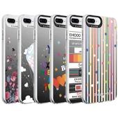 Apple iPhone 8 Plus - Kılıf Desenli Silver Sert Kapak thumbnail 2