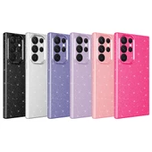 Samsung Galaxy S22 Ultra - Kılıf Kamera Korumalı Simli Lüks Koton Kapak thumbnail 2