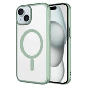 Apple iPhone 15 Plus - Kılıf Wireless Şarj Özellikli Sert PC Mat Riksos Magsafe Kapak thumbnail 1