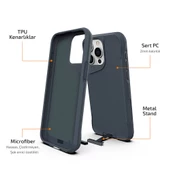 Apple iPhone 15 Pro Max - Kılıf Airbag Kenarlı T-Max Mat Standlı Kapak thumbnail 4