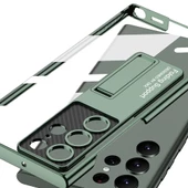 Samsung Galaxy S24 Ultra - Kılıf Kamera Korumalı Şeffaf Tasarımlı Lego Standlı Kapak - 5