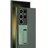 Samsung Galaxy S24 Ultra - Kılıf Kamera Korumalı Şeffaf Tasarımlı Lego Standlı Kapak - 6