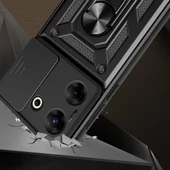 Tecno Camon 20 Pro 4G - Kılıf Magnetik Standlı Kamera Korumalı Sürgülü Vega Kapak thumbnail 2