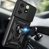 Tecno Spark 20C - Kılıf Magnetik Standlı Kamera Korumalı Sürgülü Vega Kapak - 3