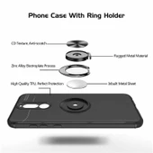 Huawei Mate 10 Lite - Kılıf Yüzüklü Karbon Ravel Silikon Kapak - 4