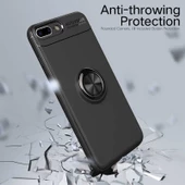 Apple iPhone 7 Plus - Kılıf Yüzüklü Karbon Ravel Silikon Kapak thumbnail 5