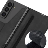Samsung Galaxy Z Fold 6 - Kılıf Kamera Korumalı Kadife Tasarımlı Kıpta Kalemli Fest Kapak - 5