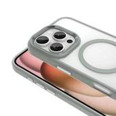 Apple iPhone 16 Pro Max - Kılıf Wireless Şarj Özellikli Krom Magsafe Silikon Kapak thumbnail 4