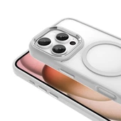 Apple iPhone 16 Pro Max - Kılıf Wireless Şarj Özellikli Krom Magsafe Silikon Kapak thumbnail 6