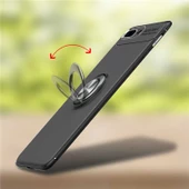 Apple iPhone 8 Plus - Kılıf Yüzüklü Karbon Ravel Silikon Kapak thumbnail 2