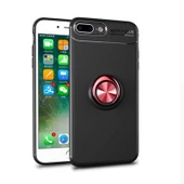 Apple iPhone 8 Plus - Kılıf Yüzüklü Karbon Ravel Silikon Kapak thumbnail 1