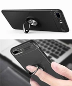 Apple iPhone 7 Plus - Kılıf Yüzüklü Karbon Ravel Silikon Kapak thumbnail 6