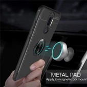 Huawei Mate 10 Lite - Kılıf Yüzüklü Karbon Ravel Silikon Kapak - 7