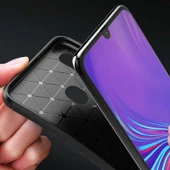 Samsung Galaxy A20 - Kılıf Auto Focus Karbon Negro Silikon Kapak thumbnail 3