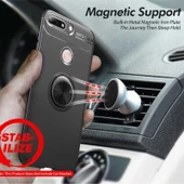 Huawei Y7 2018 - Kılıf Yüzüklü Karbon Ravel Silikon Kapak thumbnail 8