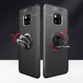 Huawei Mate 20 Pro - Kılıf Yüzüklü Karbon Ravel Silikon Kapak thumbnail 6