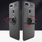 Xiaomi Mi 8 Lite - Kılıf Yüzüklü Karbon Ravel Silikon Kapak thumbnail 3