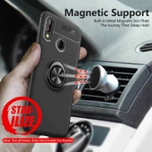 Huawei P Smart 2019 - Kılıf Yüzüklü Karbon Ravel Silikon Kapak thumbnail 4