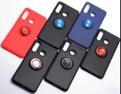 Huawei P30 Lite - Kılıf Yüzüklü Karbon Ravel Silikon Kapak thumbnail 5