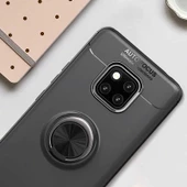 Huawei Mate 20 Pro - Kılıf Yüzüklü Karbon Ravel Silikon Kapak thumbnail 2