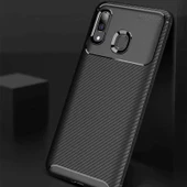 Samsung Galaxy A20 - Kılıf Auto Focus Karbon Negro Silikon Kapak thumbnail 6