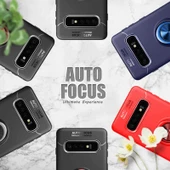 Samsung Galaxy S10 Plus - Kılıf Yüzüklü Karbon Ravel Silikon Kapak thumbnail 5