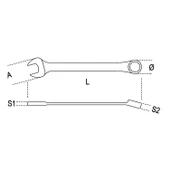Beta 142SN 15 Mafsallı Cırcır Anahtar 15x15mm - 2